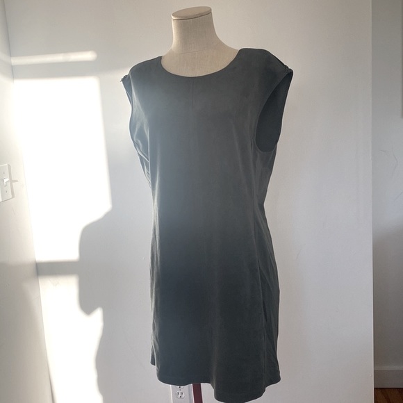 BCBG Max Azria Green Gray Faux Suede dress - Picture 3 of 5